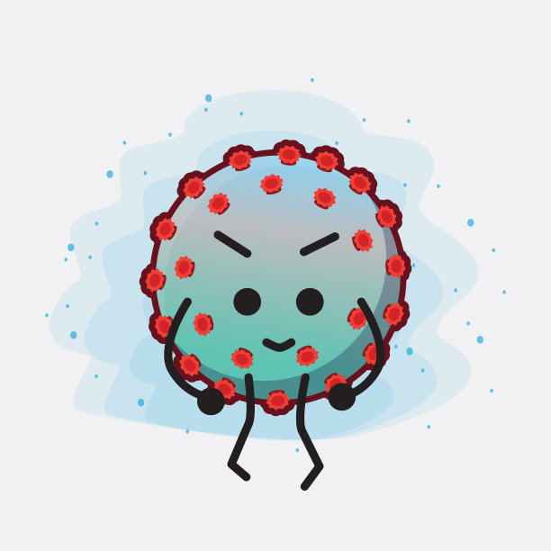 冠状病毒可爱的角色与简单的脸图片下载