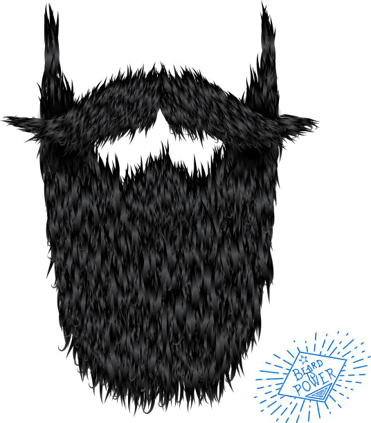 多毛卷曲的潮人强壮的胡子画图片下载