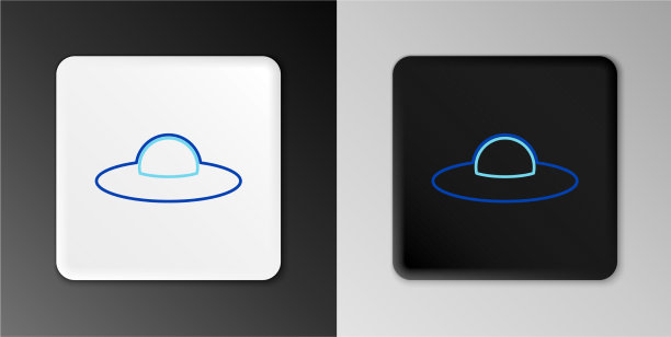 线不明飞行物飞行飞船图标孤立在灰色图片下载