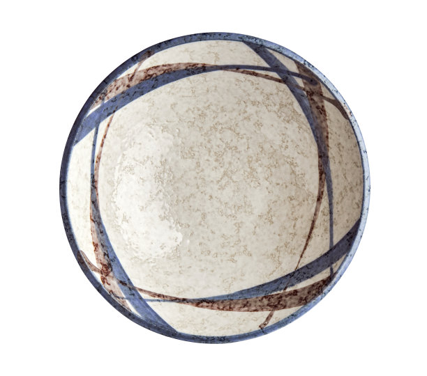 古董陶瓷碗，空碗孤立在白色背景与剪切路径，俯视图图片下载