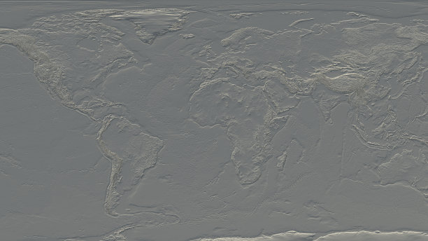 地球阴影浮雕3D渲染插图。有山的地形图图片下载