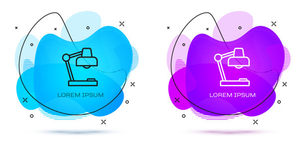 线台灯图标孤立在白色背景上图片下载