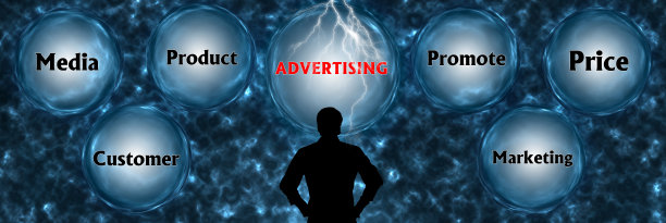 带有广告概念的抽象背景。思考，成功和创造力。3d插图图片下载