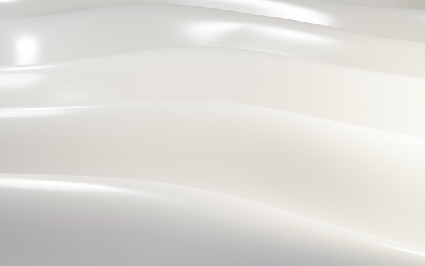 摘要乳白色背景，波浪图案在珍珠色。光滑的弯曲的液体波，波纹的乳白色的表面，纹理。化妆品奶油或酸奶，柔软的丝绸光泽织物墙纸3d插图图片下载