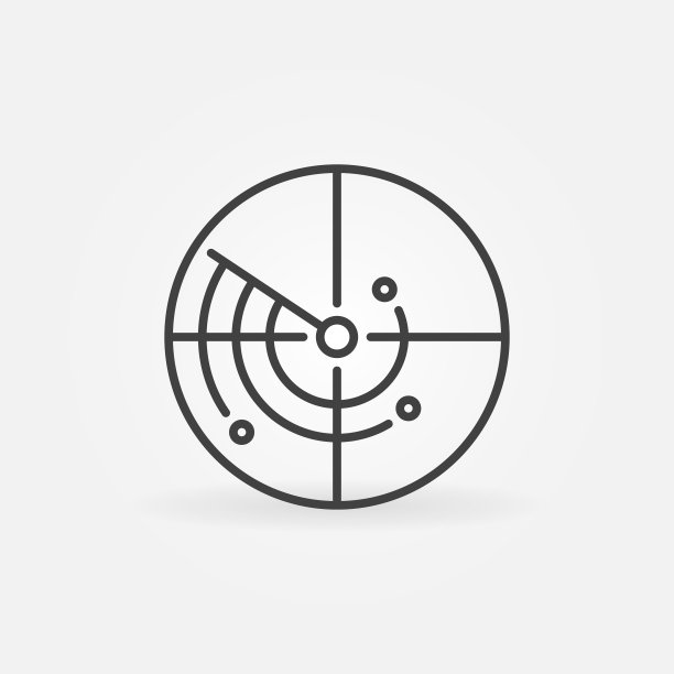 雷达或扫描概念圆形线性图标图片下载