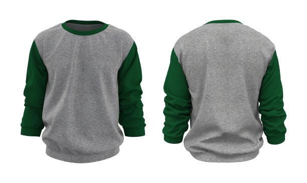 空白运动衫模拟模板前，和后视图，图片下载