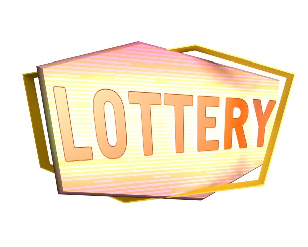 徽章与彩票字隔离在白色上图片下载