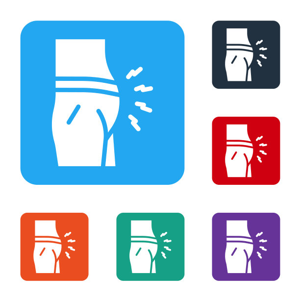 白色腹胀图标孤立白色图片下载