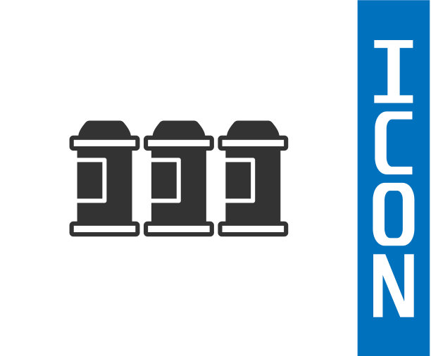 灰色喷漆可以孤立在白色图标上图片下载