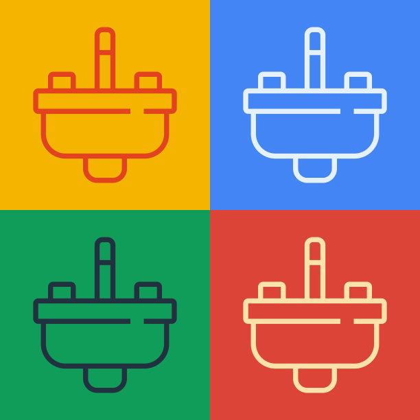 波普艺术线面盆水龙头图标图片下载