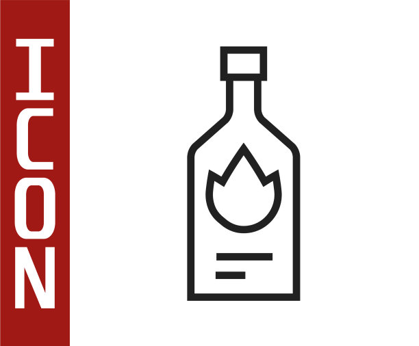 黑线塔巴斯科辣酱图标孤立在白色图片下载