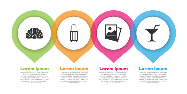 集扇贝海贝旅行箱照片和马提尼酒图片下载