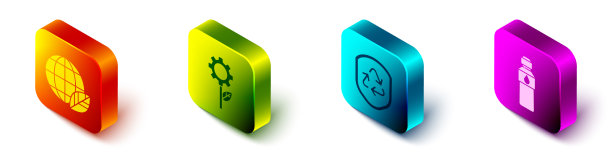 设置等距地球仪和叶片植物图片下载