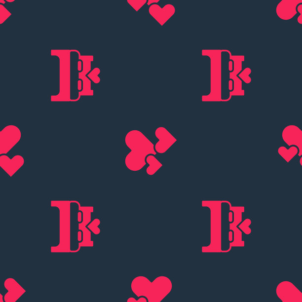 将卧室与心设置在无缝的格局上图片下载