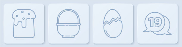 设行复活节蛋糕和破蛋篮图片下载