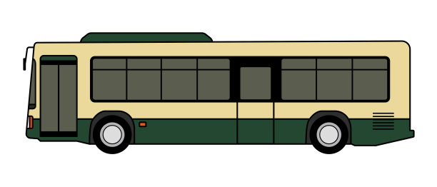 一个公共汽车孤立矢量插图。图片下载