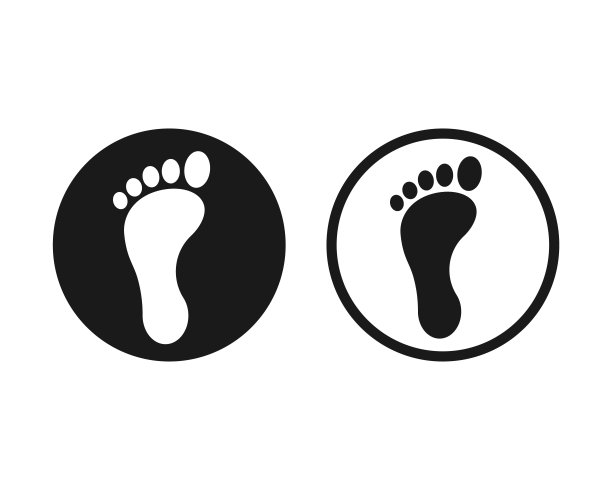 足迹矢量图标。裸露的人类脚印符号。印速度的迹象。赤脚踏唛标志剪影。图片下载