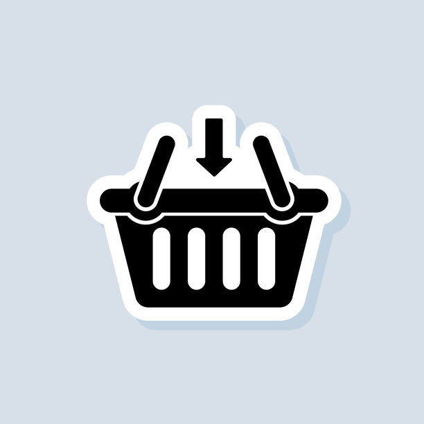 添加到购物车按钮贴纸。购物篮图标。矢量在孤立的背景。每股收益10图片下载