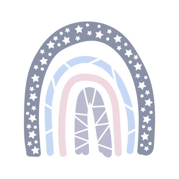 抽象的彩虹涂鸦上装饰北欧风格图片下载