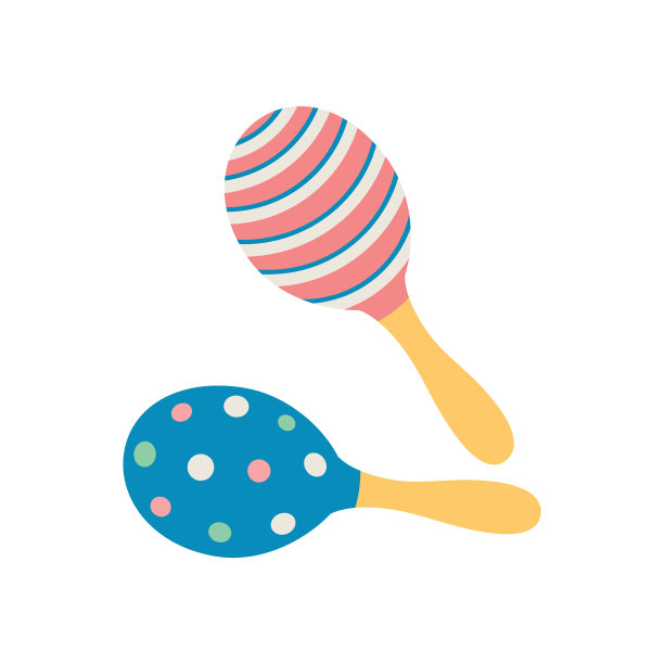 音乐打击乐彩色装饰拨浪鼓图片下载