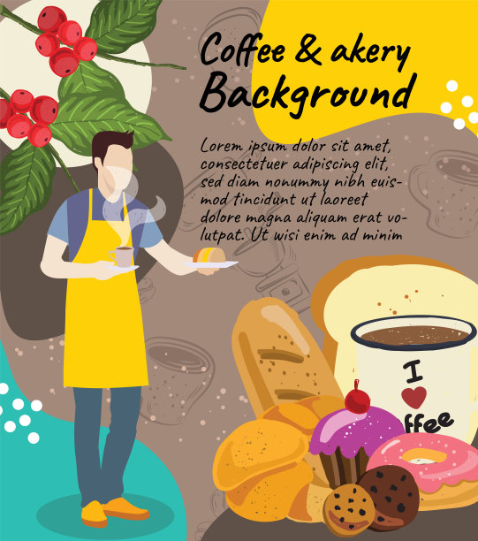 背景横幅咖啡海报和传单横幅矢量插图设计08图片下载