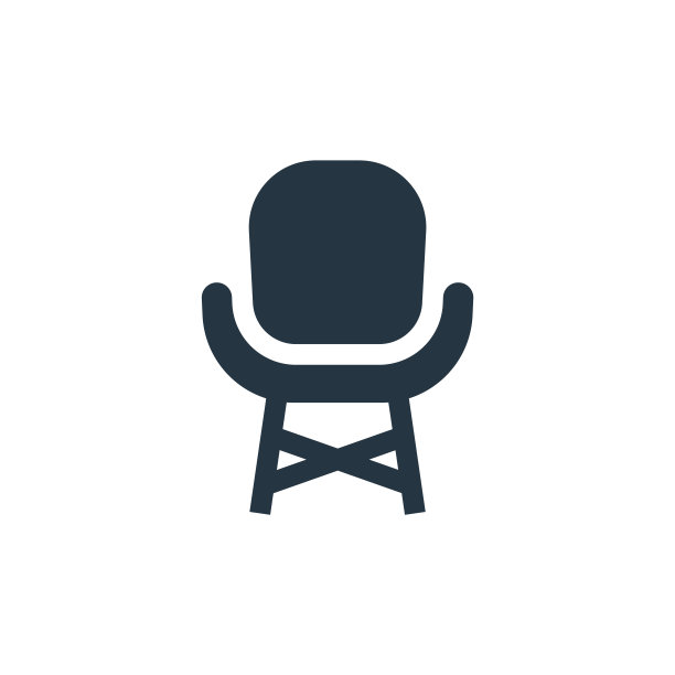 椅子上的图标。字形椅子图标用于网站设计和移动，应用程序开发，打印。椅子图标从填充家具集合孤立的白色背景。图片下载