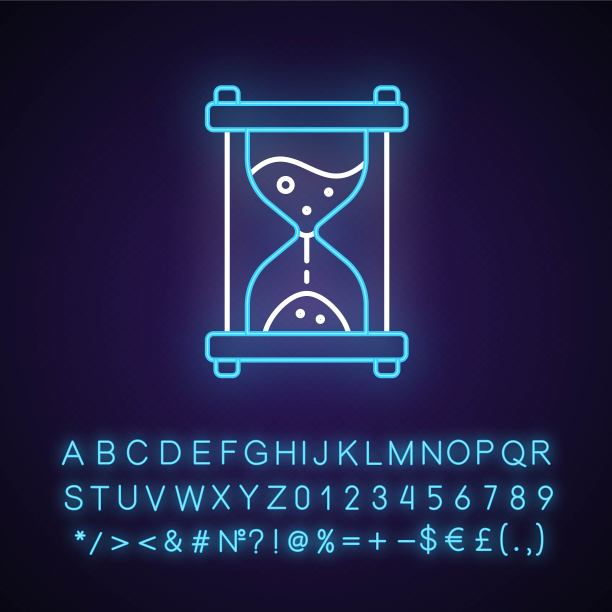 沙漏霓虹灯图标图片下载
