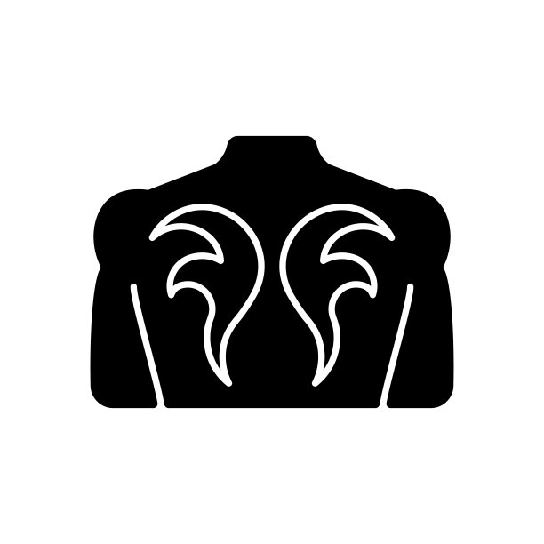 背部纹身黑色字形图标图片下载