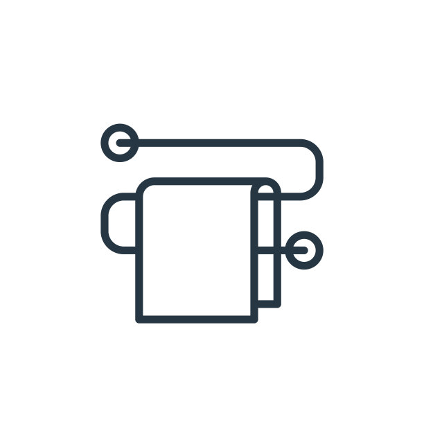 毛巾架图标向量从浴室配件的概念。毛巾架的细线插图可编辑的笔触。毛巾架线性标志，用于web和移动应用程序，标志，印刷媒体。图片下载