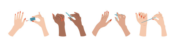 时髦修剪的多种族手平板图片下载