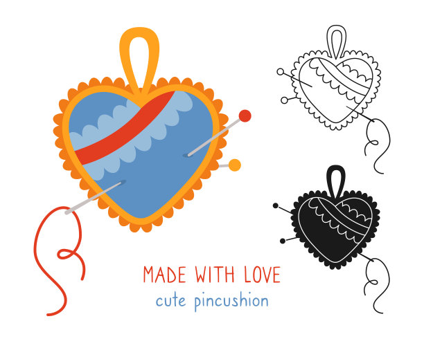 缝纫针床套线图标字形风格图片下载