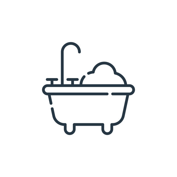 浴缸图标向量来自卫生例行概念。浴缸的细线插图可编辑的笔触。浴缸线性标志，用于web和移动应用程序，标志，印刷媒体。图片下载