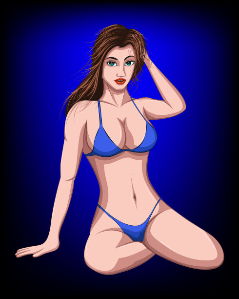 一个漂亮的女人，身材好，穿着比基尼性感图片下载