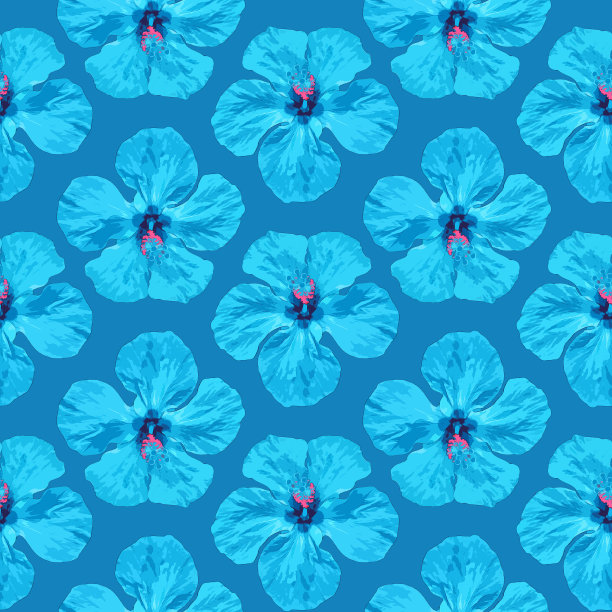 木槿。插图，花的纹理。用于连续复制的无缝模式。花卉背景，照片拼贴为纺织品，棉布面料。用于墙纸、封面、印刷品图片下载