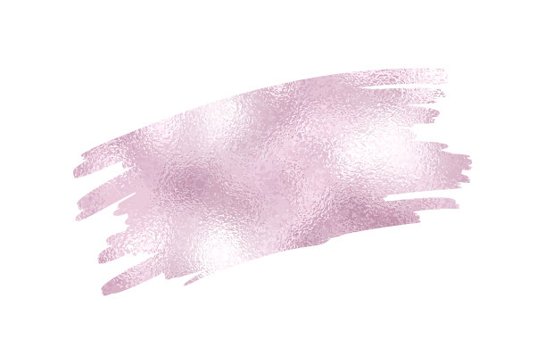 灰金玫瑰箔漆刷设计元素。紫罗兰闪闪发亮，刷乱涂乱画。矢量插图粉色亮漆纹理隔离在白色背景上图片下载