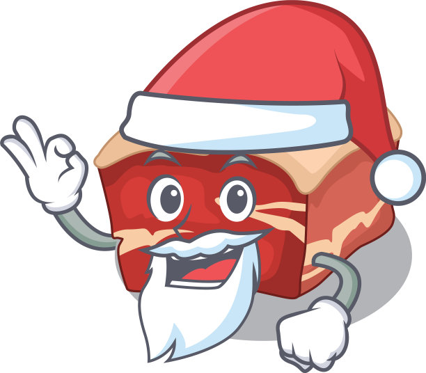 卡通五花肉圣诞老人可爱的手指ok图片下载