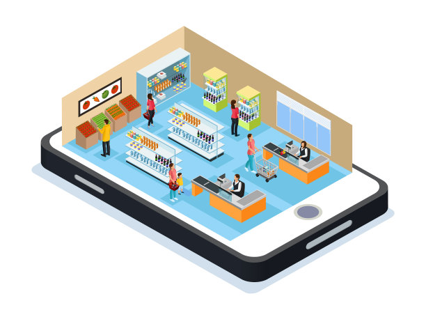 等距网上购物概念图片下载