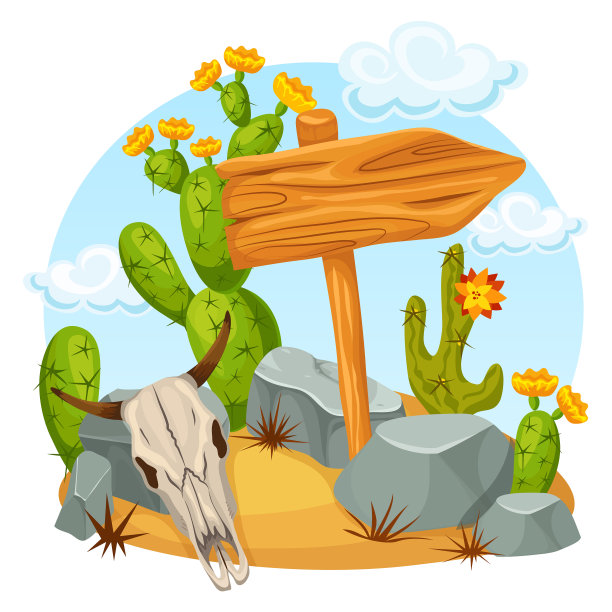 色彩鲜艳的狂野西部模板图片下载