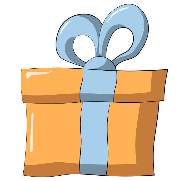 单元素礼品盒。绘制彩色插图图片下载