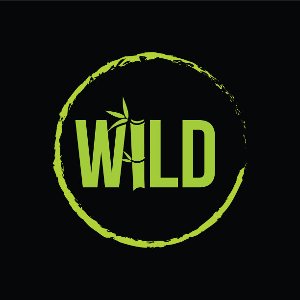 时尚的野生字体排版标志设计图片下载