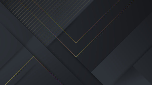 抽象的黑色和金色的豪华背景介绍背景。黑色商务纸与金线。金银多边形海报。皇家高级Geo框架。抽象多边形火花封面图片下载