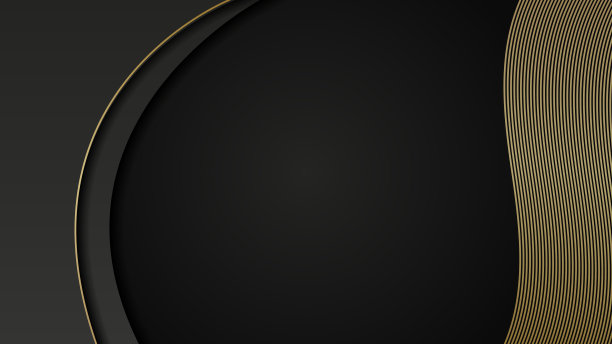 豪华金色和黑色背景，抽象装饰，金色图案，线条梯度，矢量插图。深灰色，金线盖模板，几何形状，现代最小的旗帜图片下载