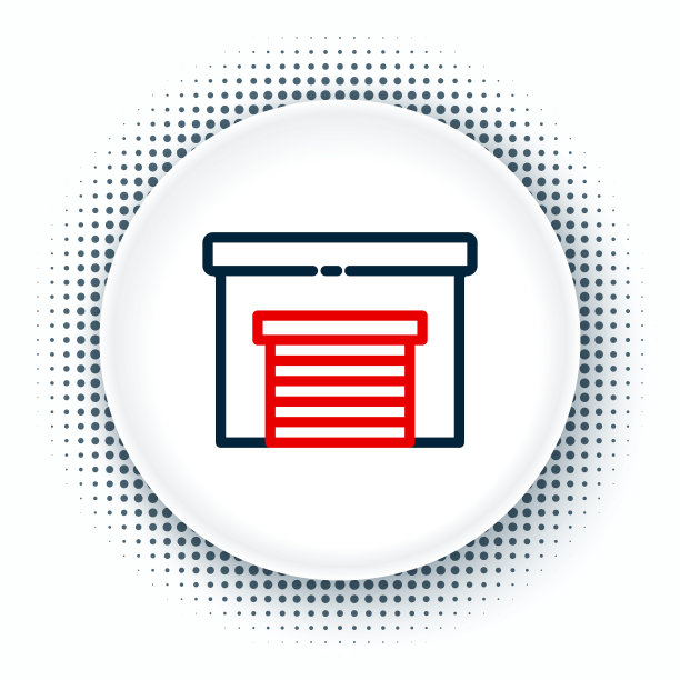 线车库图标孤立的白色背景。色彩斑斓的轮廓的概念。向量图片下载