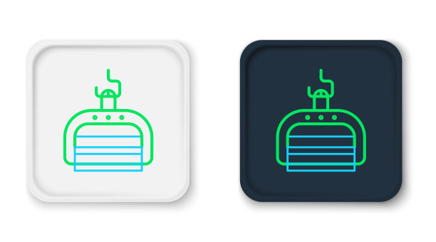 线滑雪升降机图标孤立在白色背景。色彩斑斓的轮廓的概念。向量图片下载