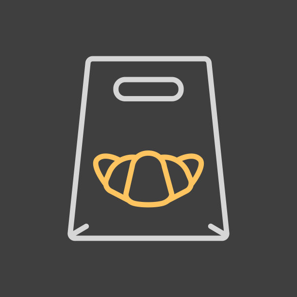 快餐外卖外卖纸袋图标。图片下载