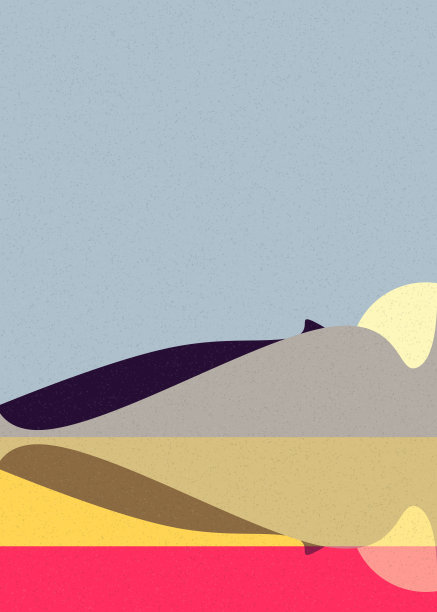 几何景观剪影生成艺术海报插画图片下载