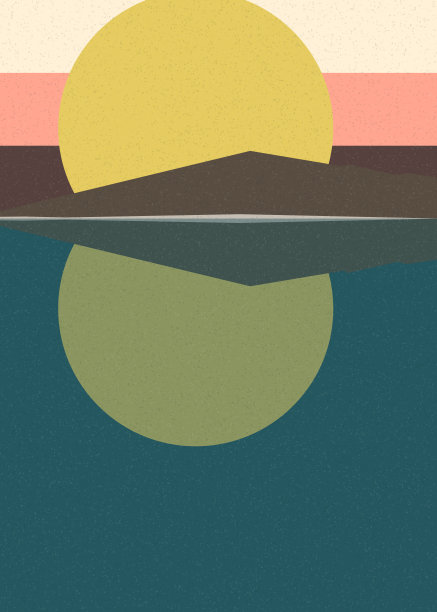 几何景观剪影生成艺术海报插画图片下载