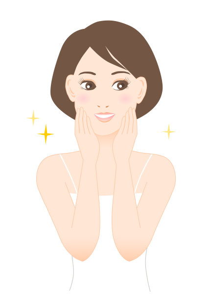 女人的美丽插图。皮肤护理。微笑的女人。白色背景。矢量插图。图片下载