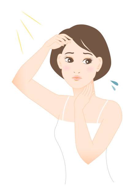 女人的美丽插图。防止晒伤。一脸烦恼的女人。白色背景。矢量插图。图片下载