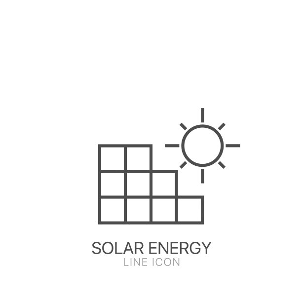 太阳能轮廓简单的矢量图标。可编辑的中风图片下载